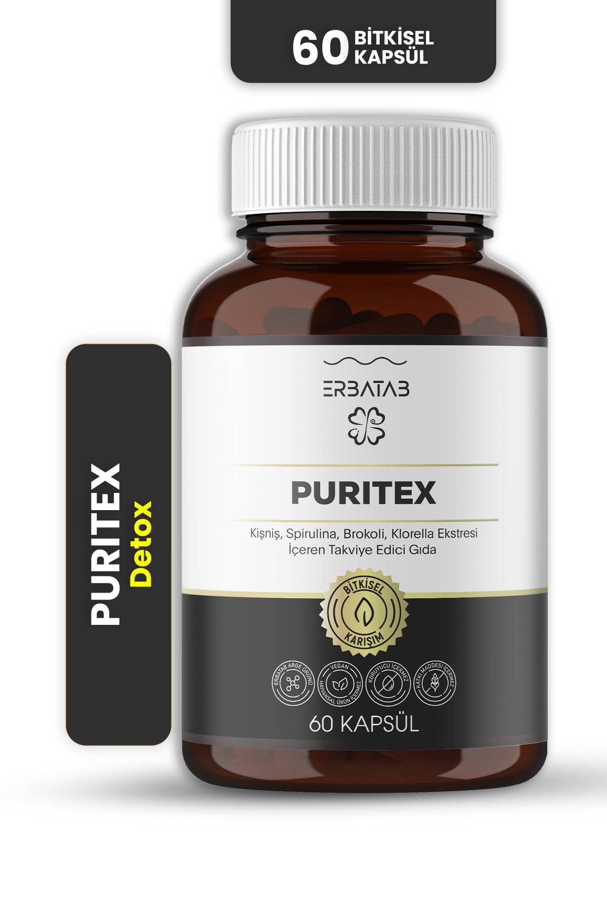 Erbatab Puritex (Kişniş - Spirulina - Brokoli - Kl orella) 60 Kapsül