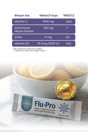Erbatab Flu-Pro Vitamin C Vitamin D3  Çinko ve Kar amürver Ekstresi 10 Stick