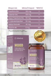 Erbatab Mood 5-HTP 30 Kapsül Passiflora, Valerian ve Melisa Ekstraktları İçeren Takviye Edici Gıda
