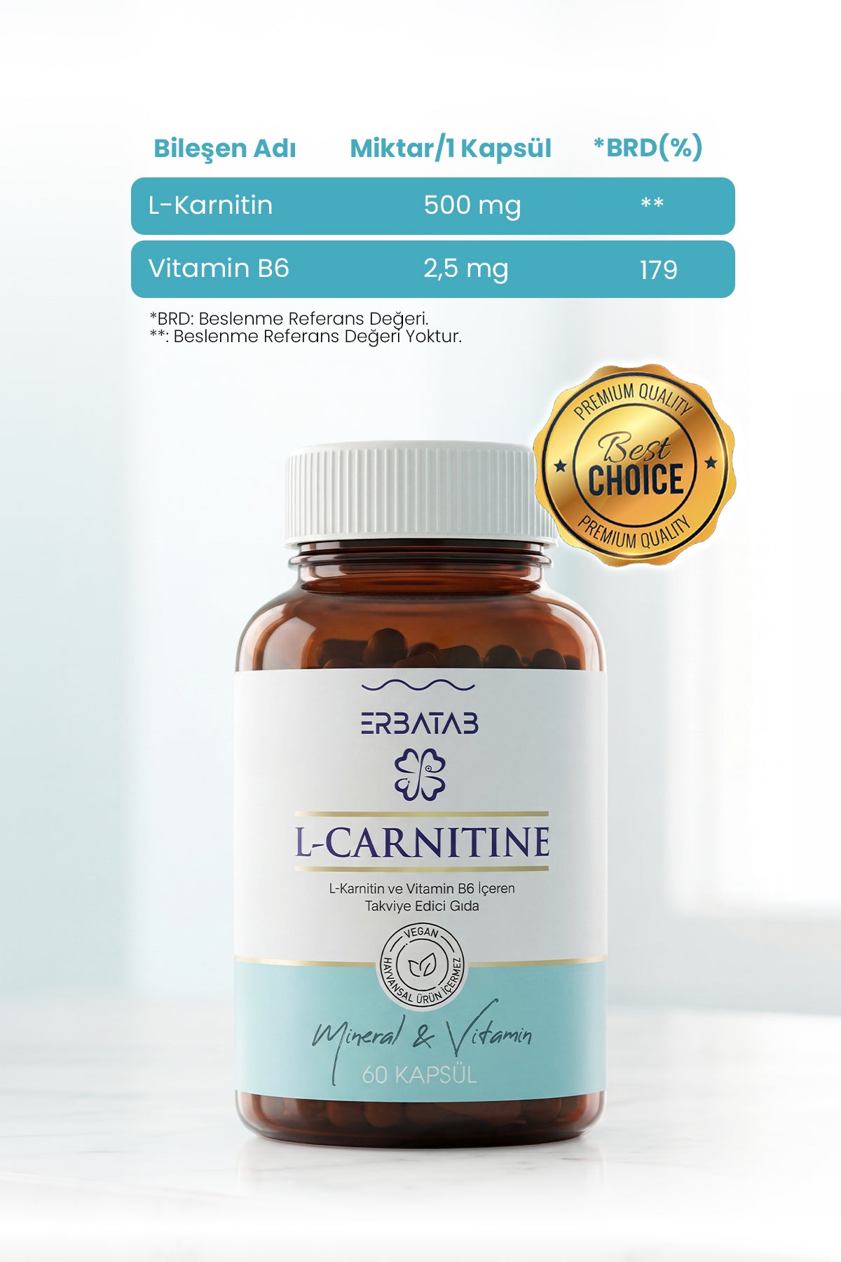 Erbatab L-Karnitin 60 Kapsül