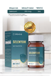Erbatab Selenyum 200 Mcg 60 Tablet L-Selenometionin İçeren Takviye Edici Gıda