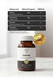 Erbatab Puritex (Kişniş - Spirulina - Brokoli - Kl orella) 60 Kapsül