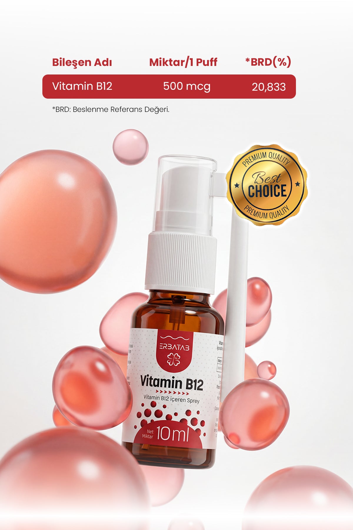 Erbatab Metilkobalamin B12 Sprey 10 ml