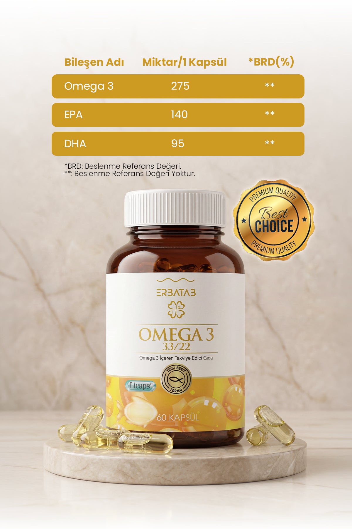 Erbatab Omega 60 Kapsül