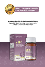 Erbatab Mood 5-HTP 30 Kapsül Passiflora, Valerian ve Melisa Ekstraktları İçeren Takviye Edici Gıda