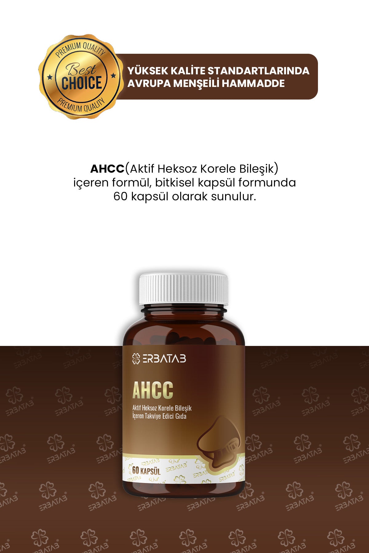 AHCC 60 Bitkisel Kapsül Shiitake Mantar Kaynaklı Takviye Edici Gıda