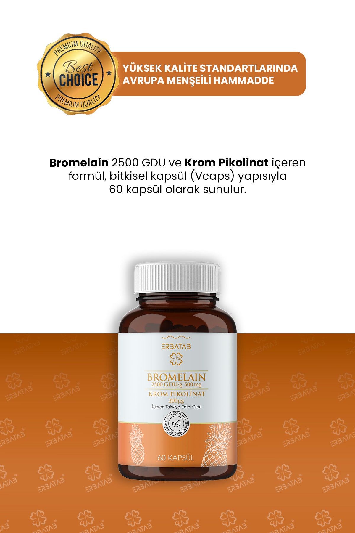 Erbatab Bromelain Krompikolinat 60 Kapsül