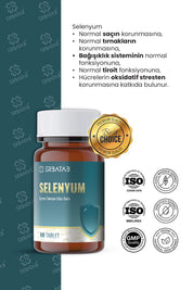 Erbatab Selenyum 200 Mcg 60 Tablet L-Selenometionin İçeren Takviye Edici Gıda