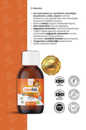 Erbatab Labex Kids Çinko Kekik Beta Glukan Karamür ver Çocuk Multivitamin Şurup 150 ML