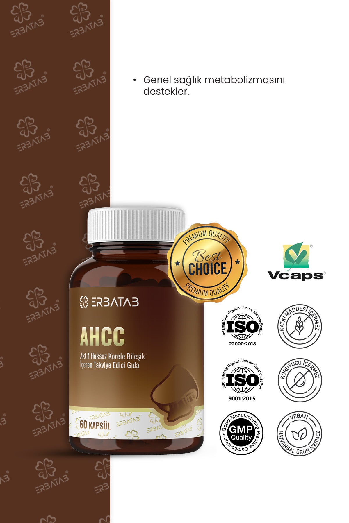 AHCC 60 Bitkisel Kapsül Shiitake Mantar Kaynaklı Takviye Edici Gıda
