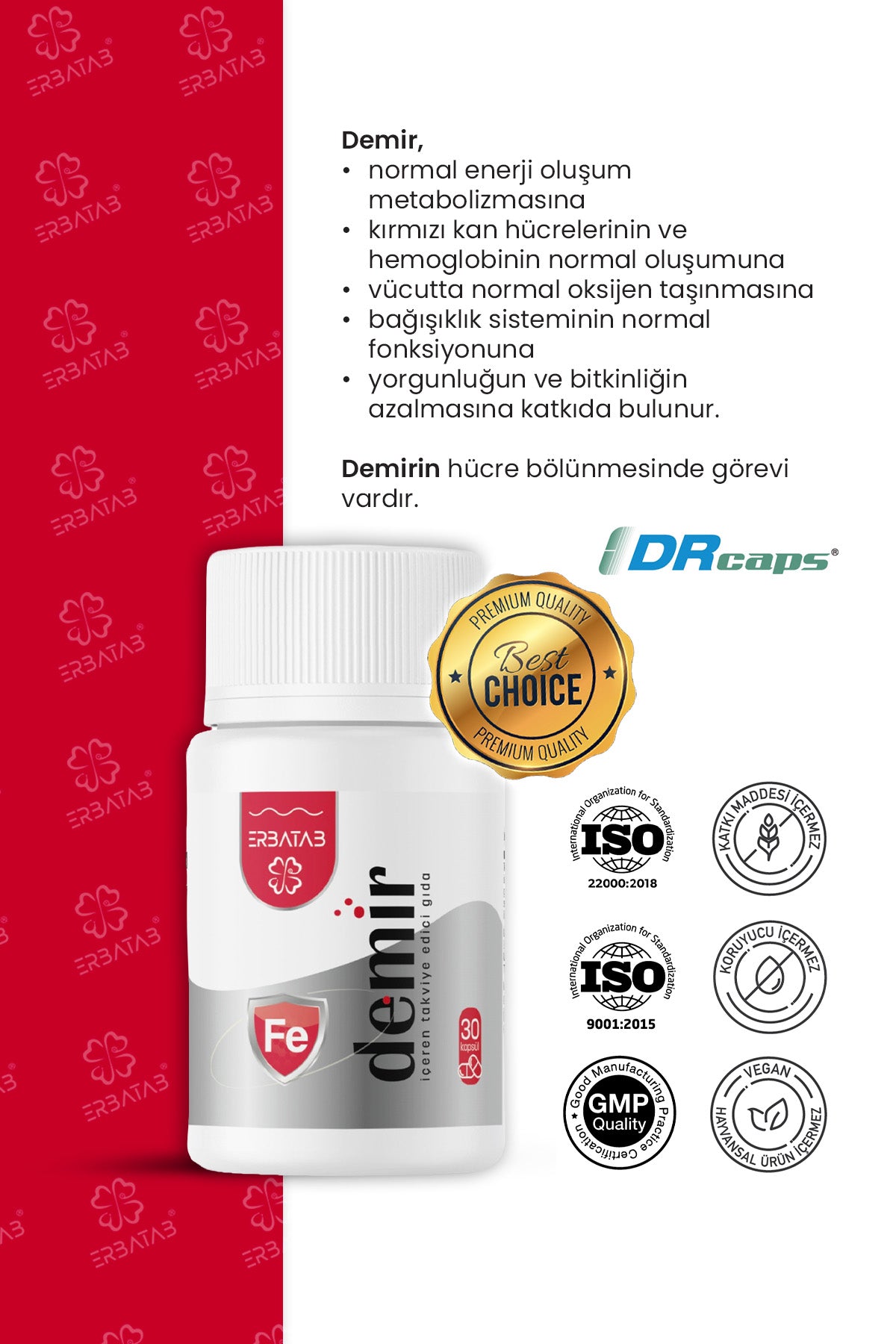 Erbatab Demir 30 Kapsül