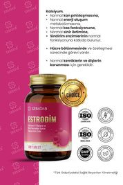 Erbatab Estrodim | 100 mg DIM | Kalsiyum D-Glukarat | Savoy Lahanası | Japon Poligonu | 60 Tablet