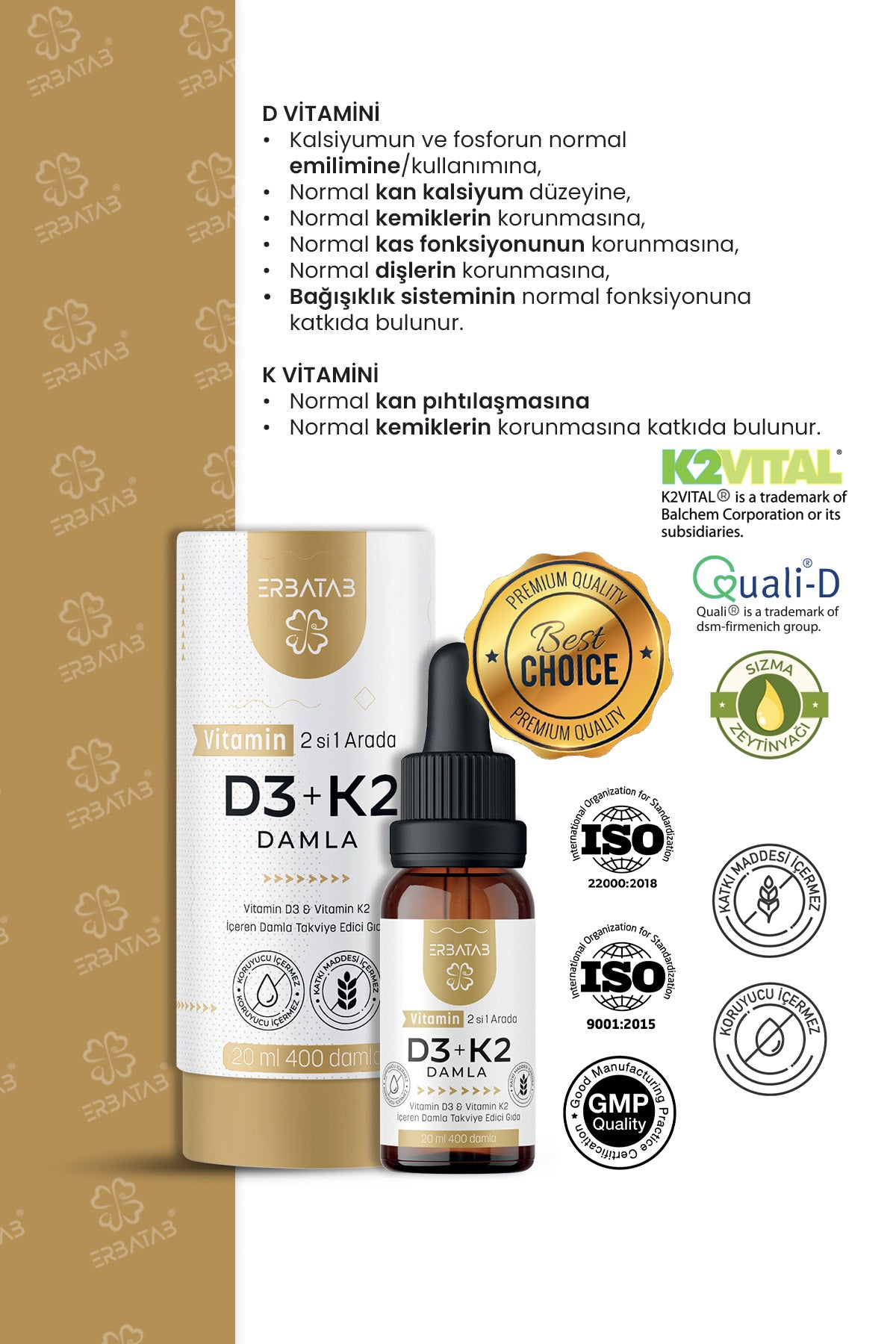 Erbatab D3 K2 20 ML