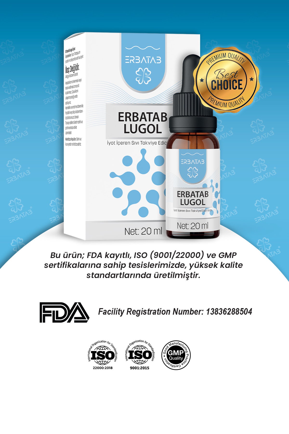 Erbatab Lugol İyot %2 20 ml