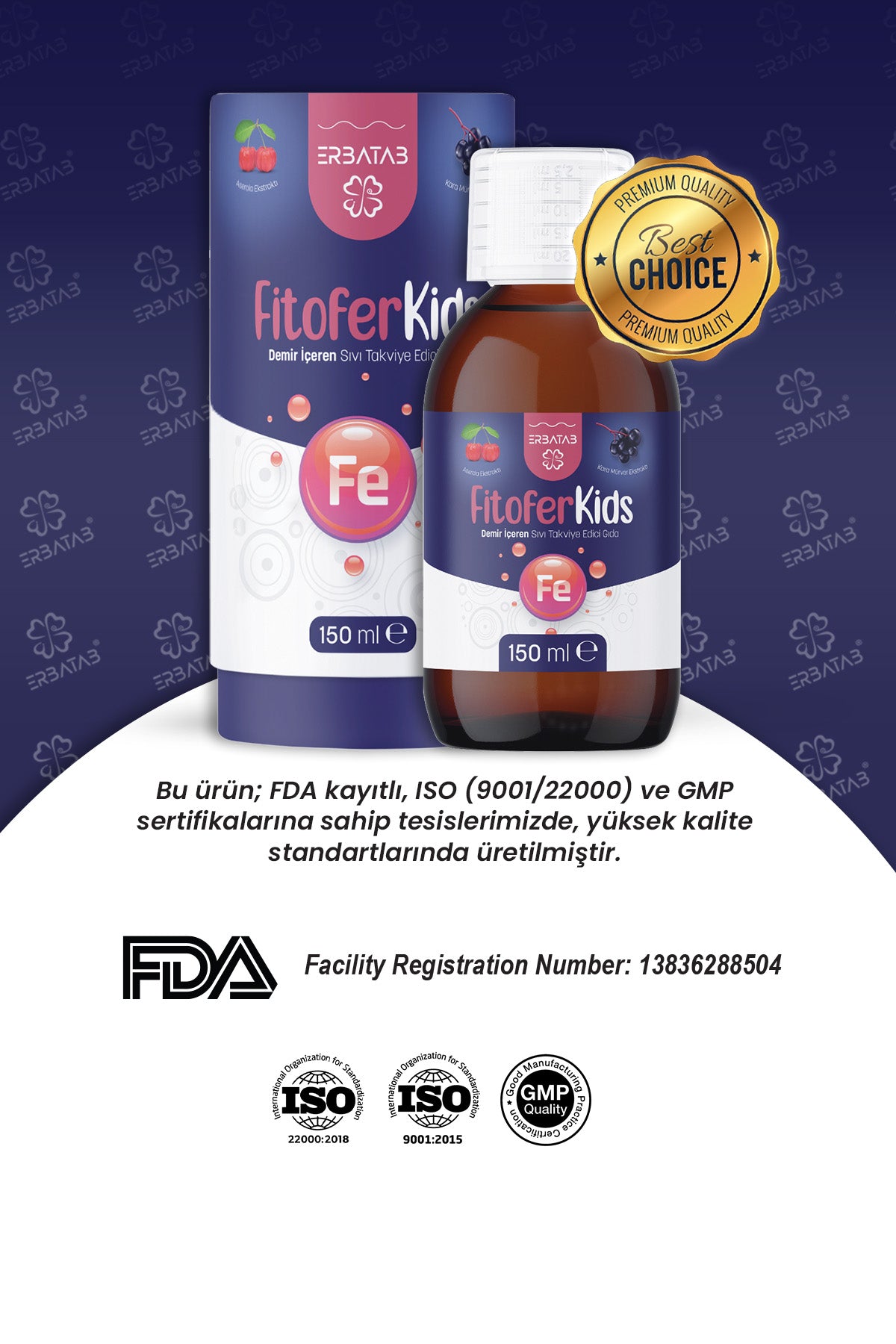 Erbatab Fitofer Kids Çocuk Demir Takviyesi 150 ML
