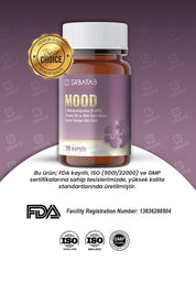 Erbatab Mood 5-HTP 30 Kapsül Passiflora, Valerian ve Melisa Ekstraktları İçeren Takviye Edici Gıda