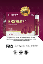 Erbatab Resveratrol Shot 200 Mg 20 Shot Ahududu Aromalı Takviye Edici Gıda