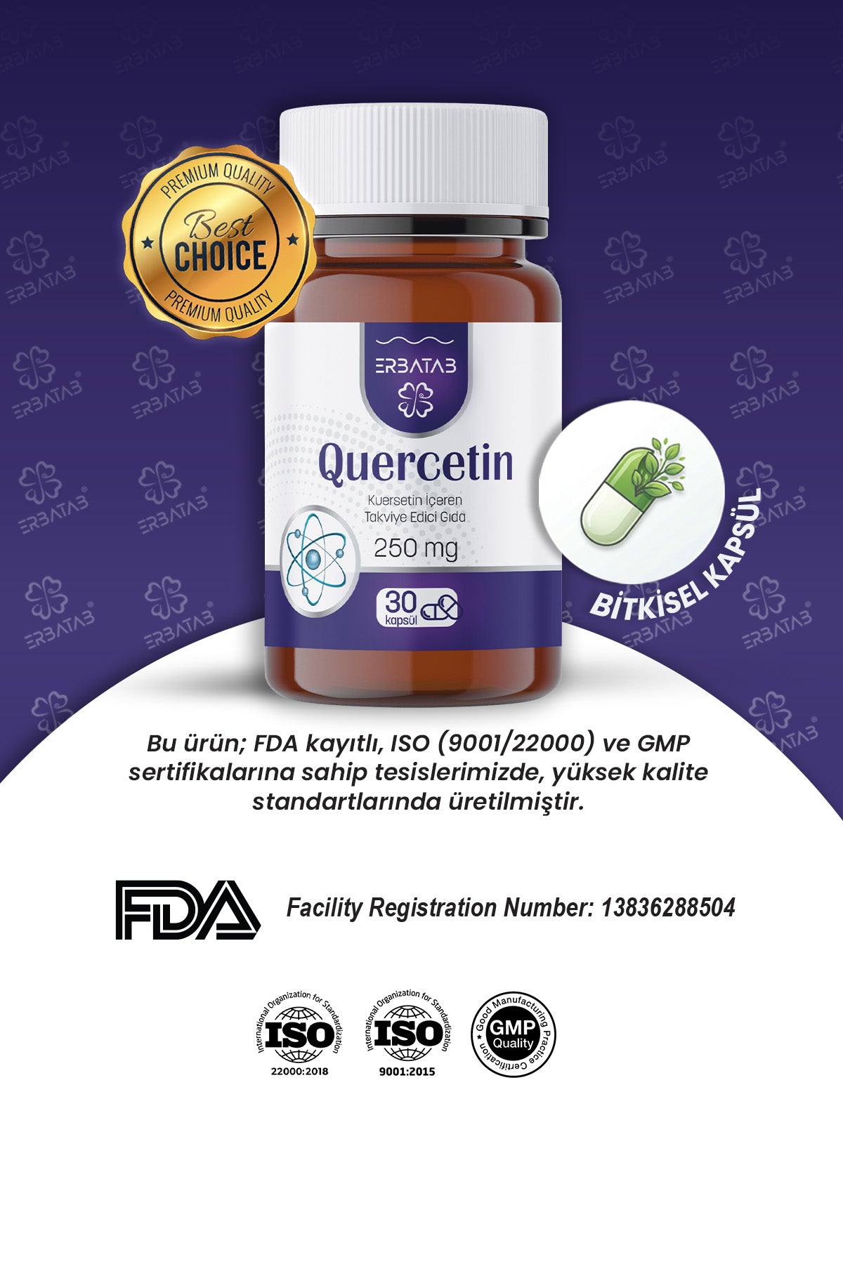 Erbatab Quercetin 30 Kapsül