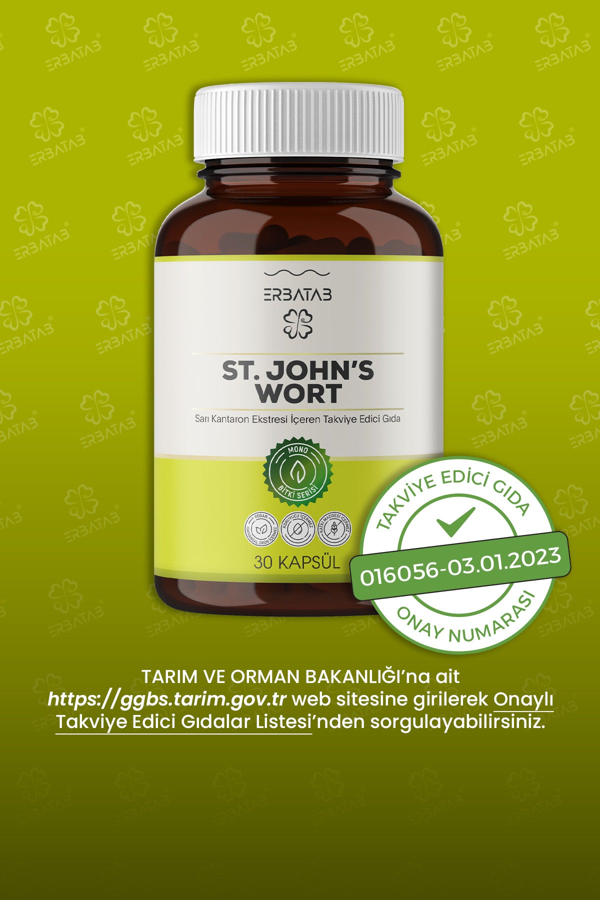 Erbatab Sarı Kantaron Ekstresi ST.John's Wort 30 K apsül