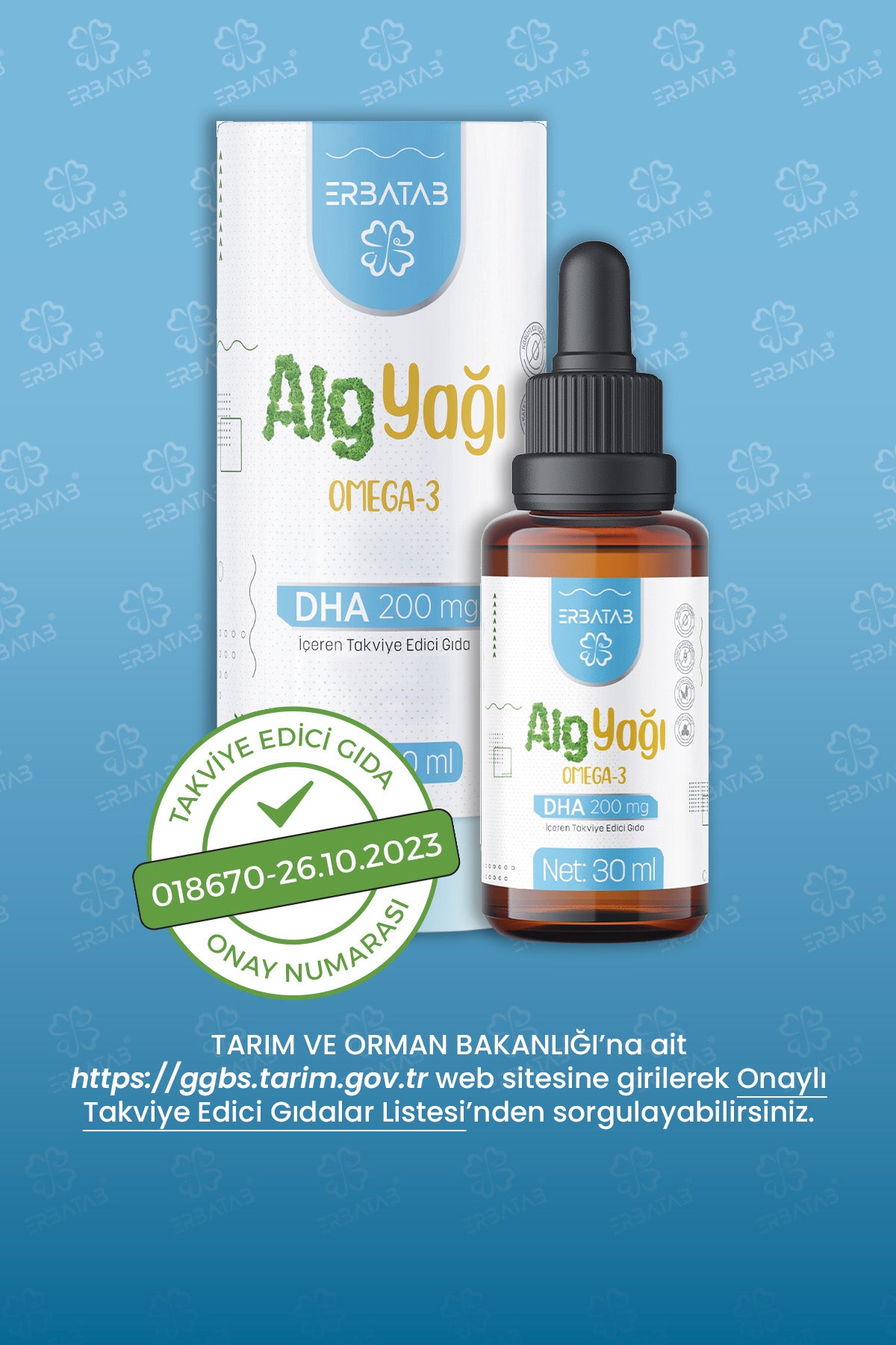 Erbatab Alg Yağı Omega 3 30 ml