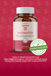 Erbatab Magnezyum 3 lü Form (Bisglisinat, Sitrat,  Malat) & Vitamin B2 , B3 , B6 - 60 Kapsül