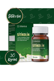 ERBATAB Sitikolin – L-Tirozin, Fosfatidilserin, Ginkgo Biloba Ekstraktı ve B6 Vitamini İçeren Takviye Edici Gıda – 30 Vcaps®