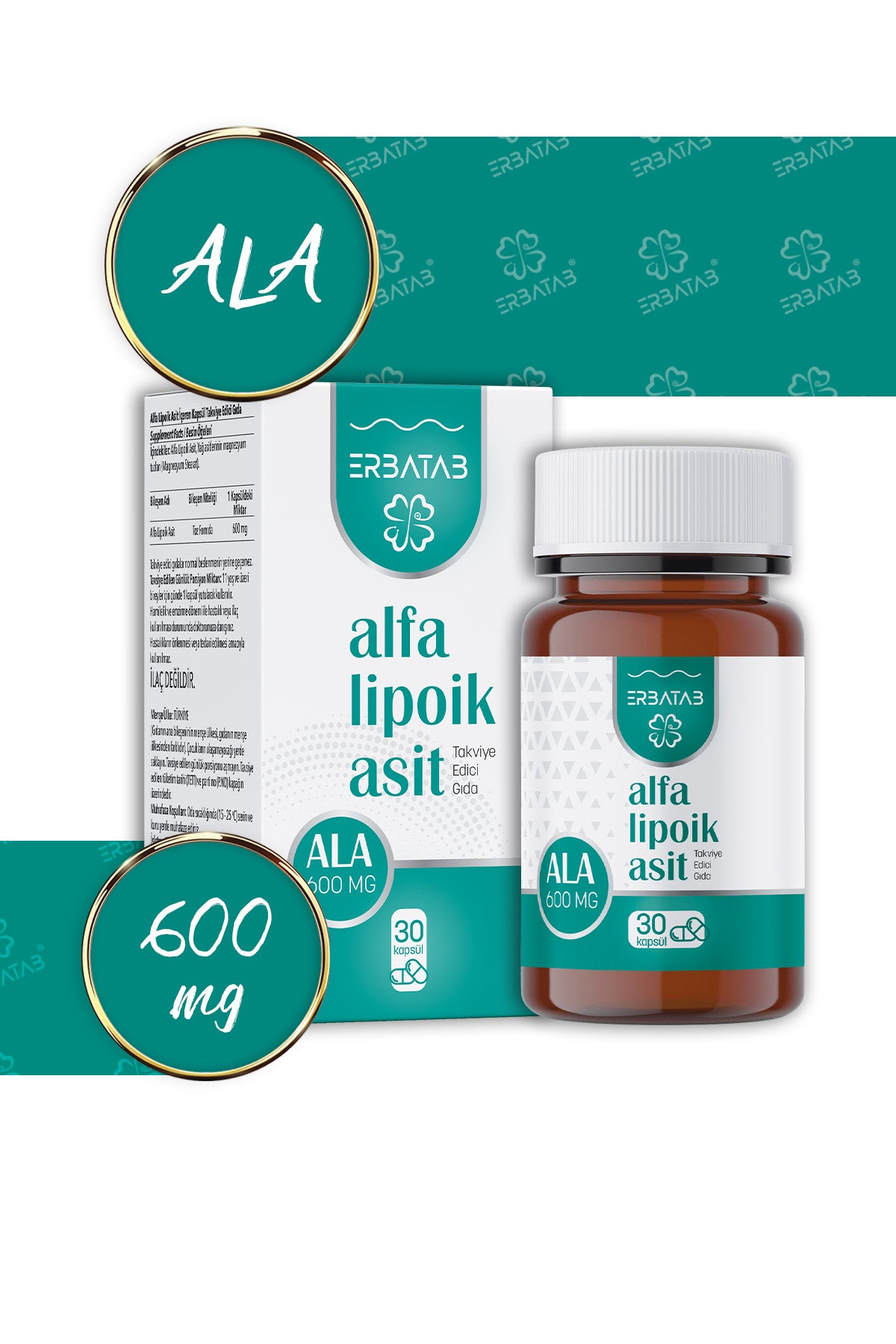 Erbatab Alfa Lipoik Asit 600 mg 30 Kapsül