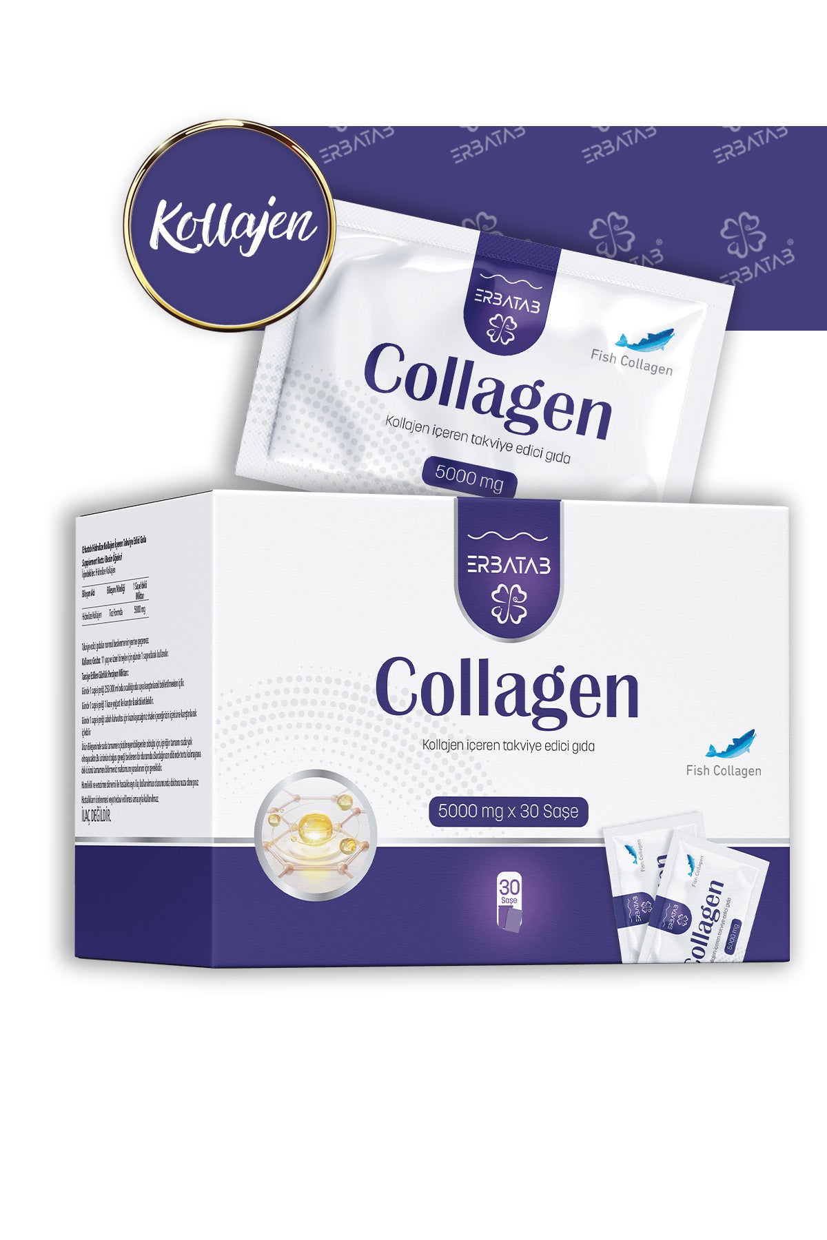 Erbatab Hidrolize Kollajen 5000 mg 30 Saşe