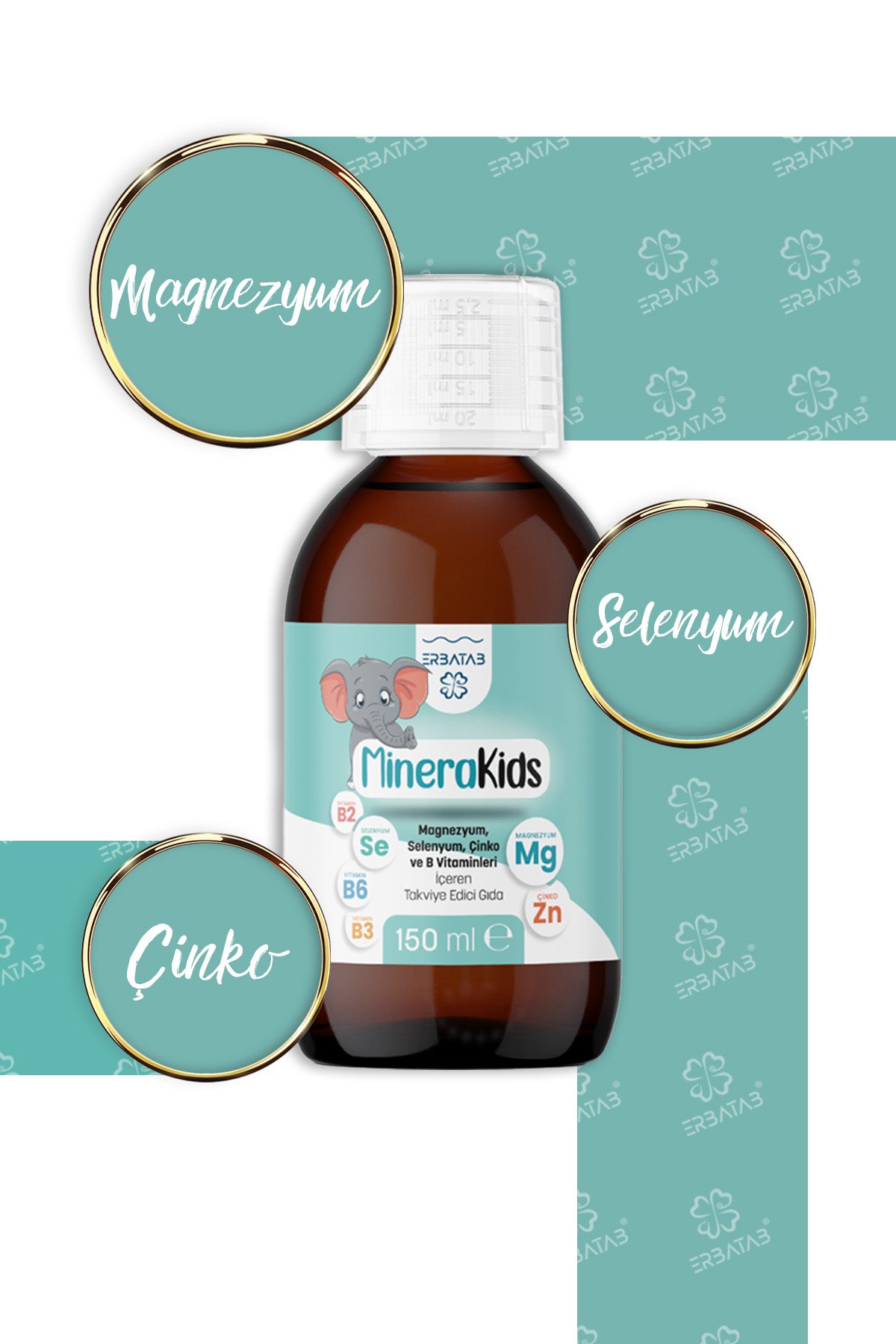 Erbatab Çocuk Multivitamin ( Magnezyum, Çinko, Sel enyum ) Minera Kids 150 ml