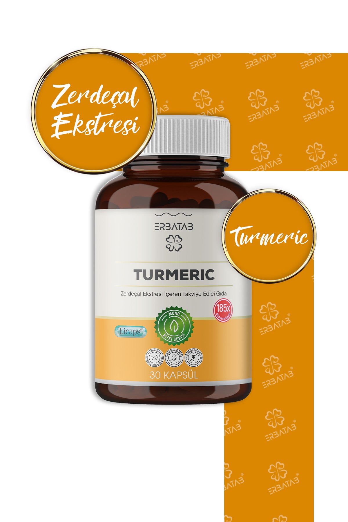 Erbatab Zerdeçal Curcumin Ekstresi 30 Kapsül Licap s®