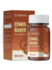Erbatab Çinko ve Bakır 30 Kapsül 15 Mg Çinko Pikolinat ve 1000 Mcg Bakır İçeren Takviye Edici Gıda