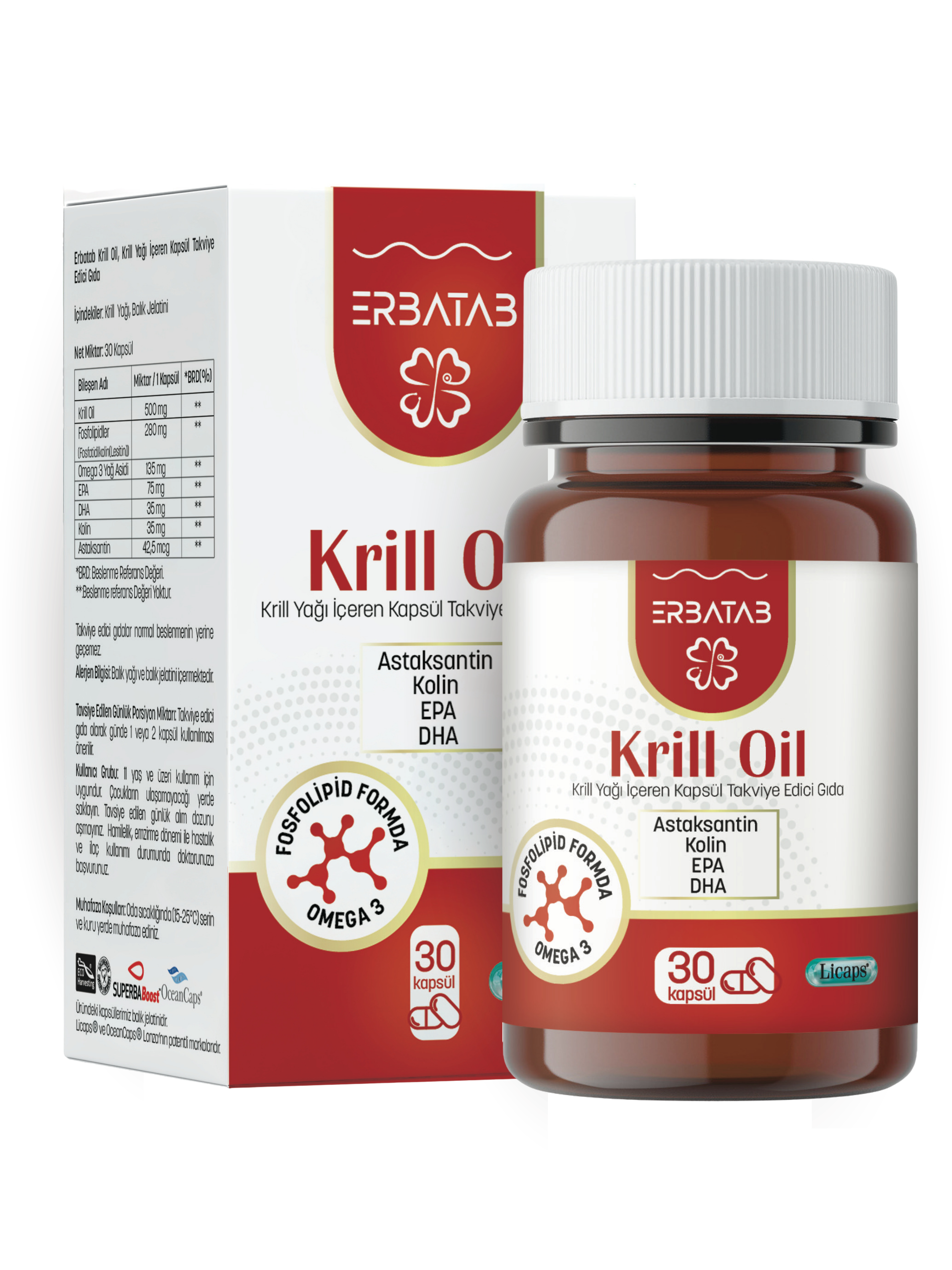 Erbatab Krill Oil 500 mg 30 Kapsül