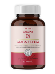 Erbatab Magnezyum 3 lü Form (Bisglisinat, Sitrat,  Malat) & Vitamin B2 , B3 , B6 - 60 Kapsül