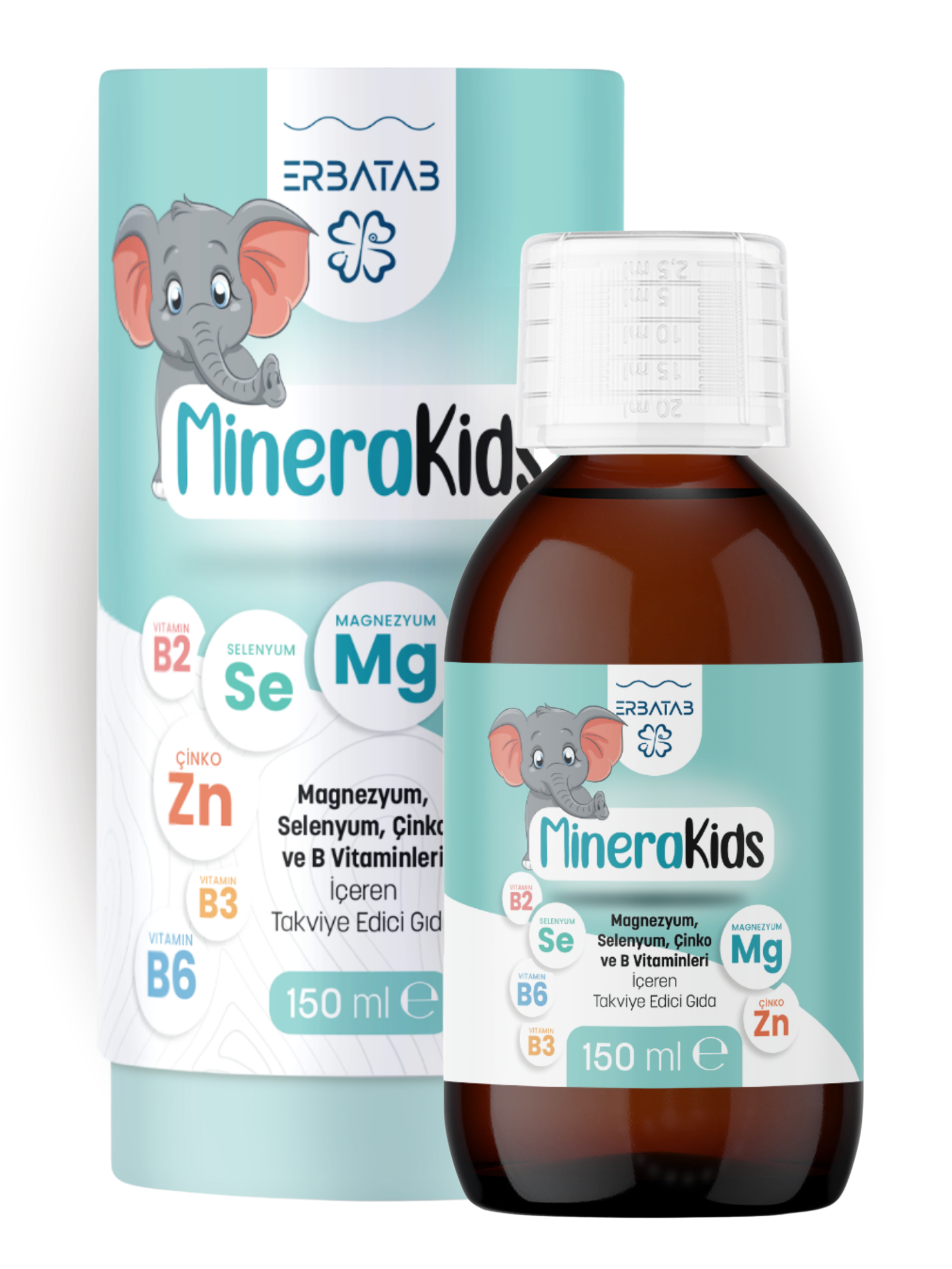 Erbatab Çocuk Multivitamin ( Magnezyum, Çinko, Sel enyum ) Minera Kids 150 ml