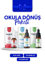 Erbatab Okula Dönüş Paketi ( Vitamin D3 Kids, Vita 12, Alg Yağı Omega-3)