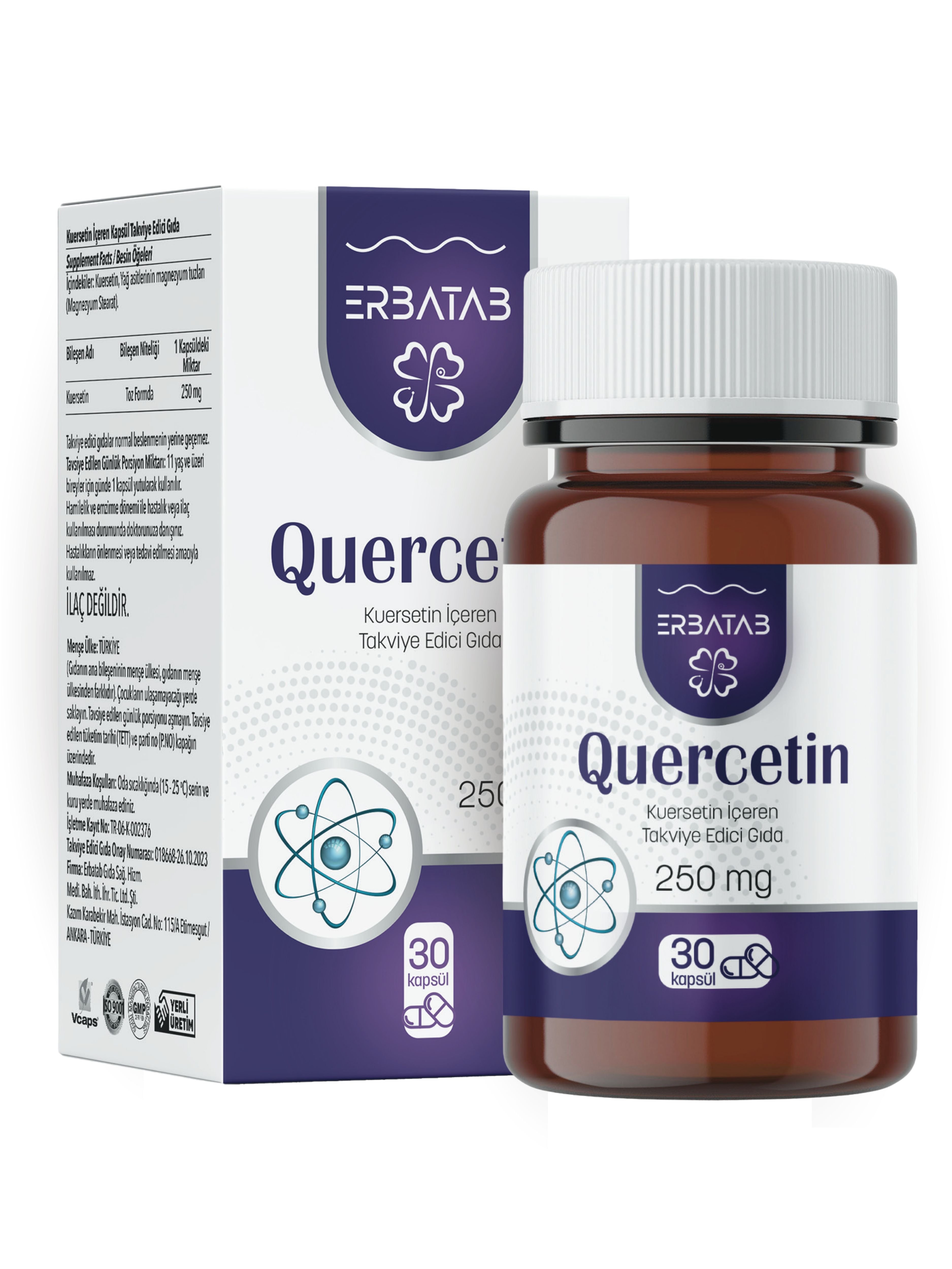 Erbatab Quercetin 30 Kapsül