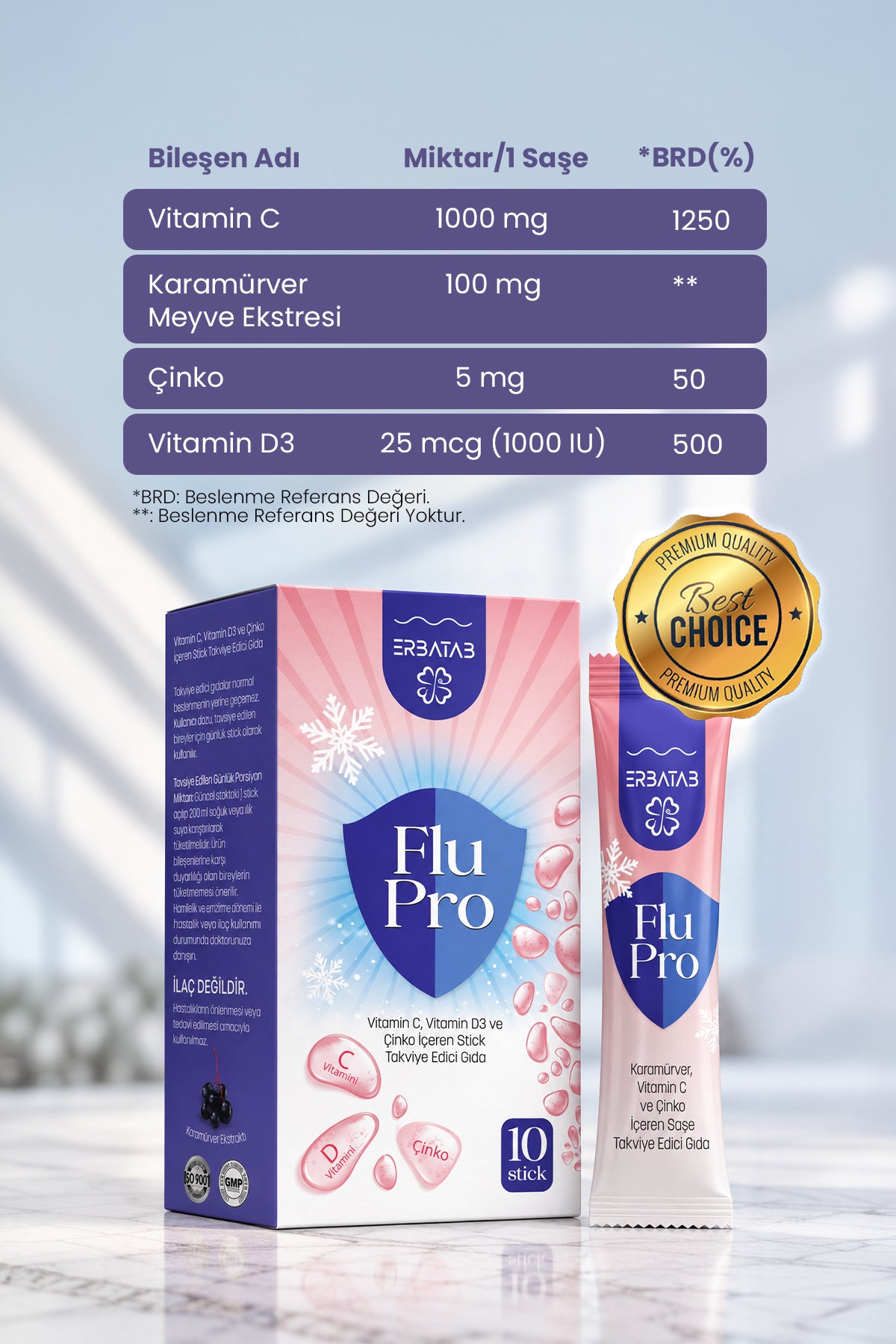 Erbatab Soğuk Kış Paketi – FluPro + D3K2 + Propolis