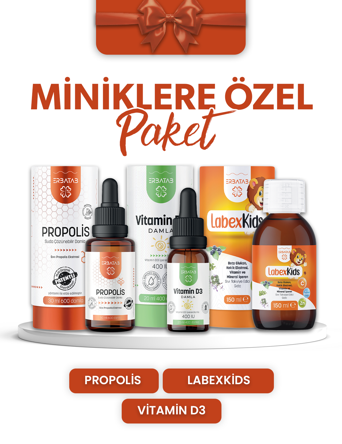 Miniklere Özel Paket (Propolis, Vitamin D3, LabexKids)